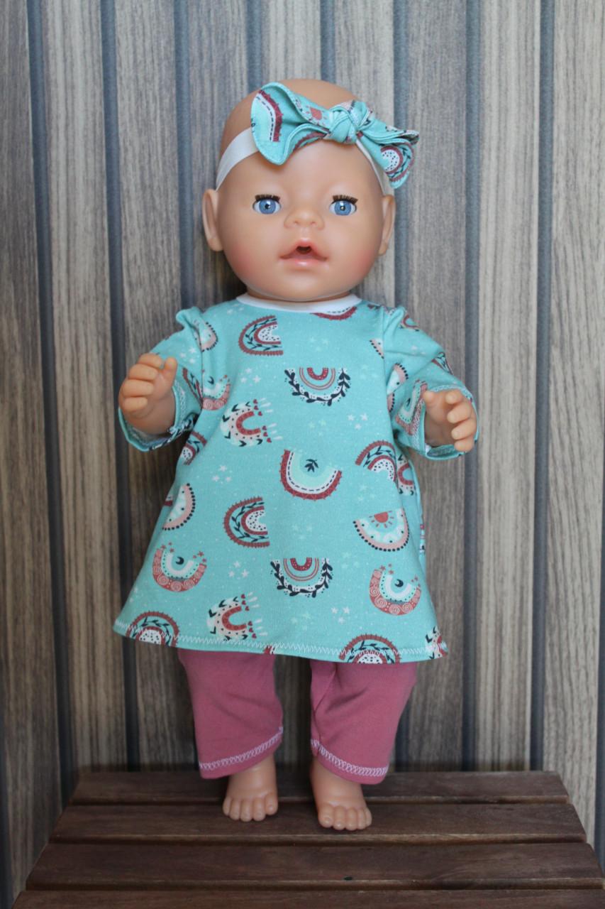 Baby born poppenkleding tricot jurkje groen