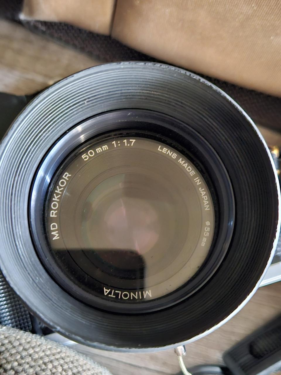 Vintage Minolta spiegelreflex camera X 300 met extra lenzen