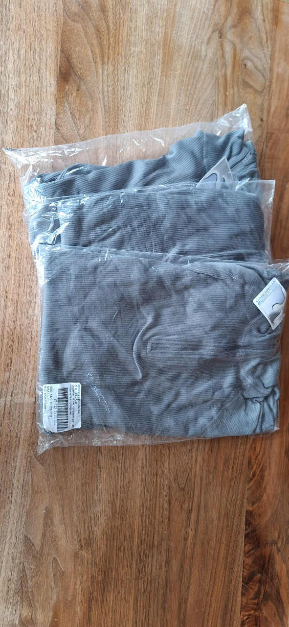 2 stuks thermo shirt met col grijs groen Unisex, lange mouw maat L