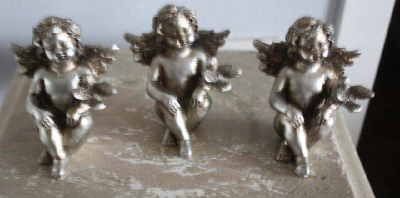 Set van 5 engelbeeldjes met vogel