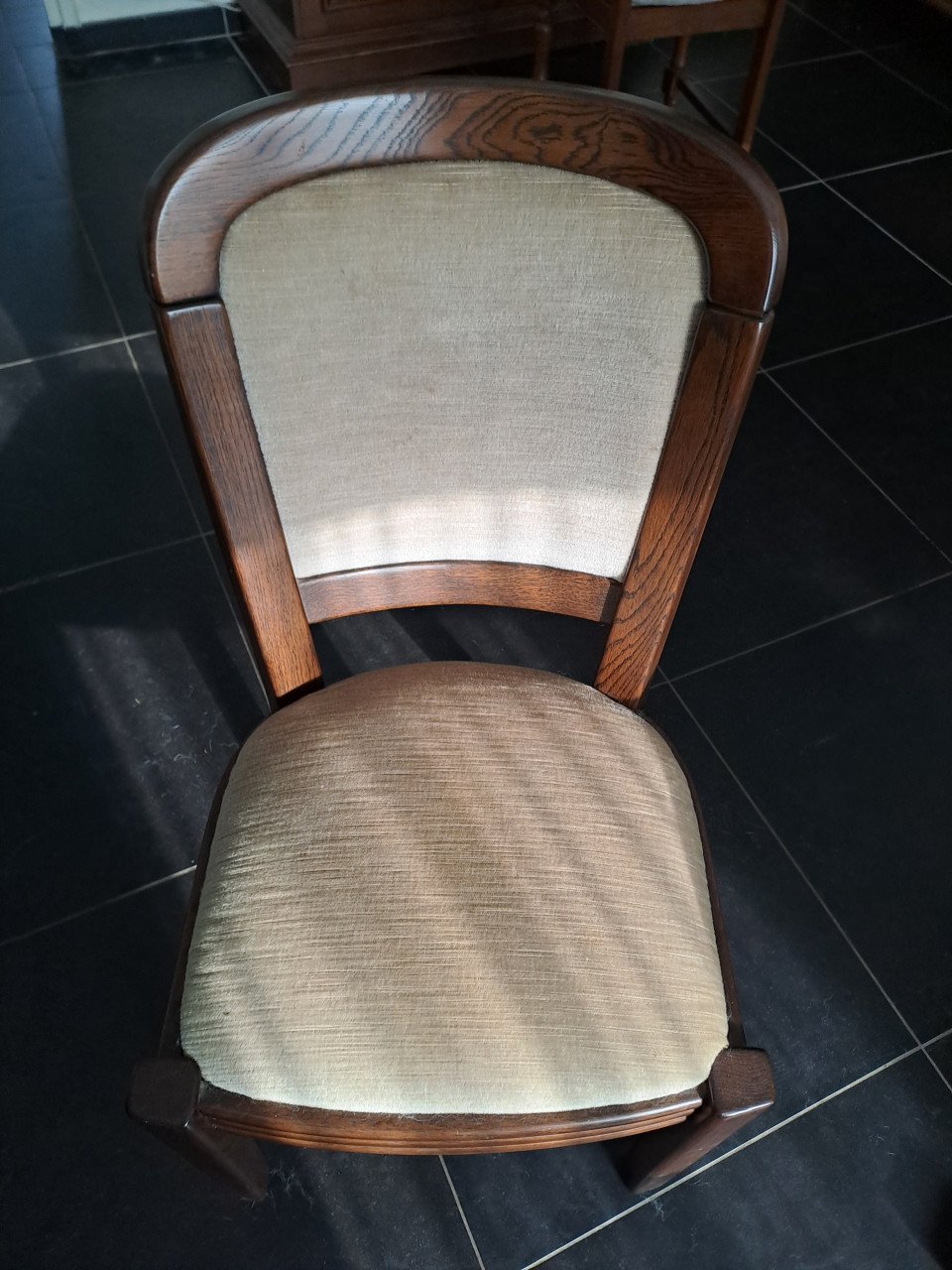 Massief eiken houten eethoek + 4 stoelen