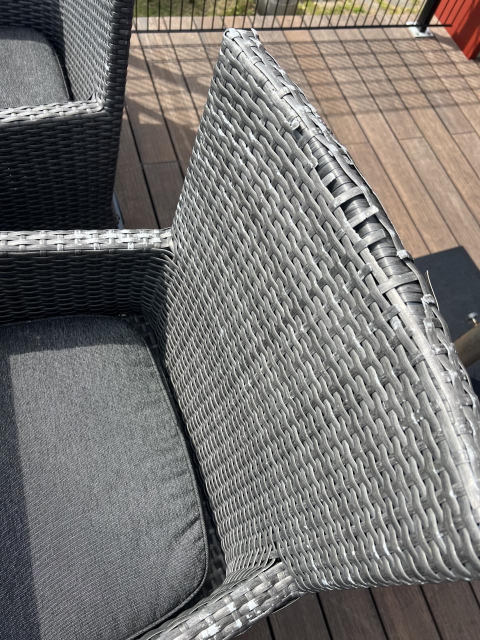 Complete tuinset met 6 krukken (incl. kussens)