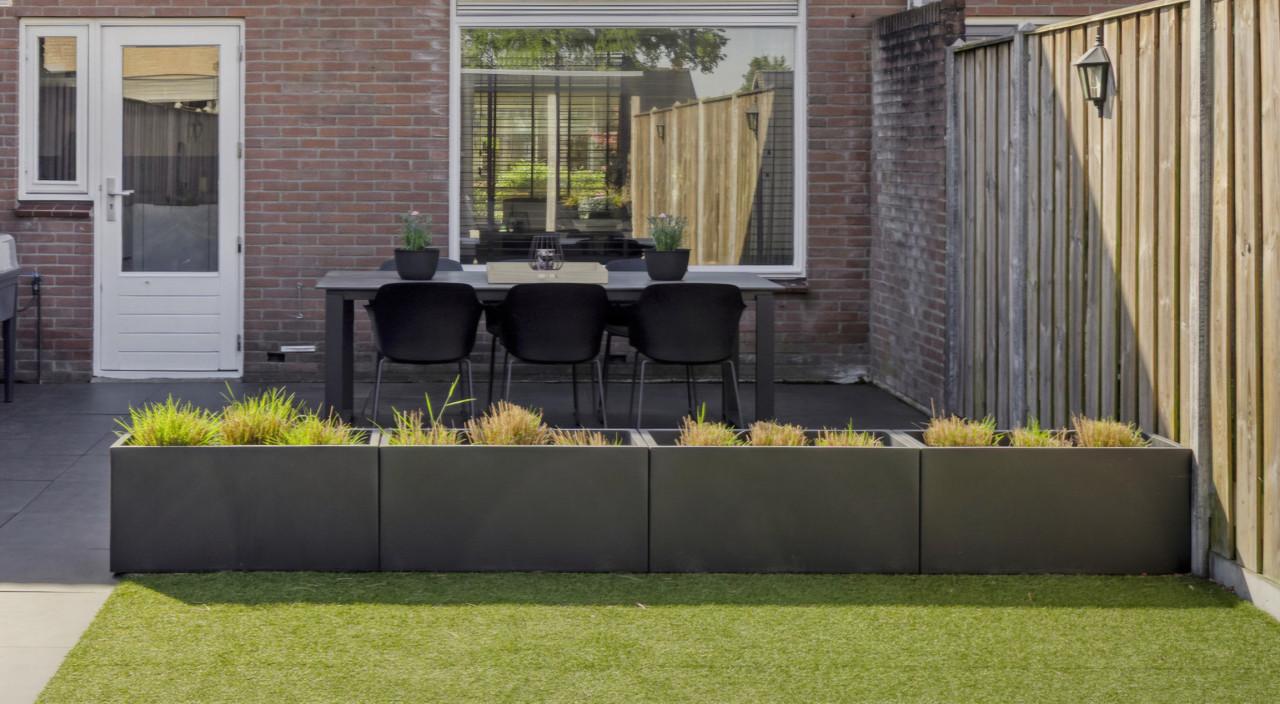 4x Moderne XL plantenbakken Elho antraciet