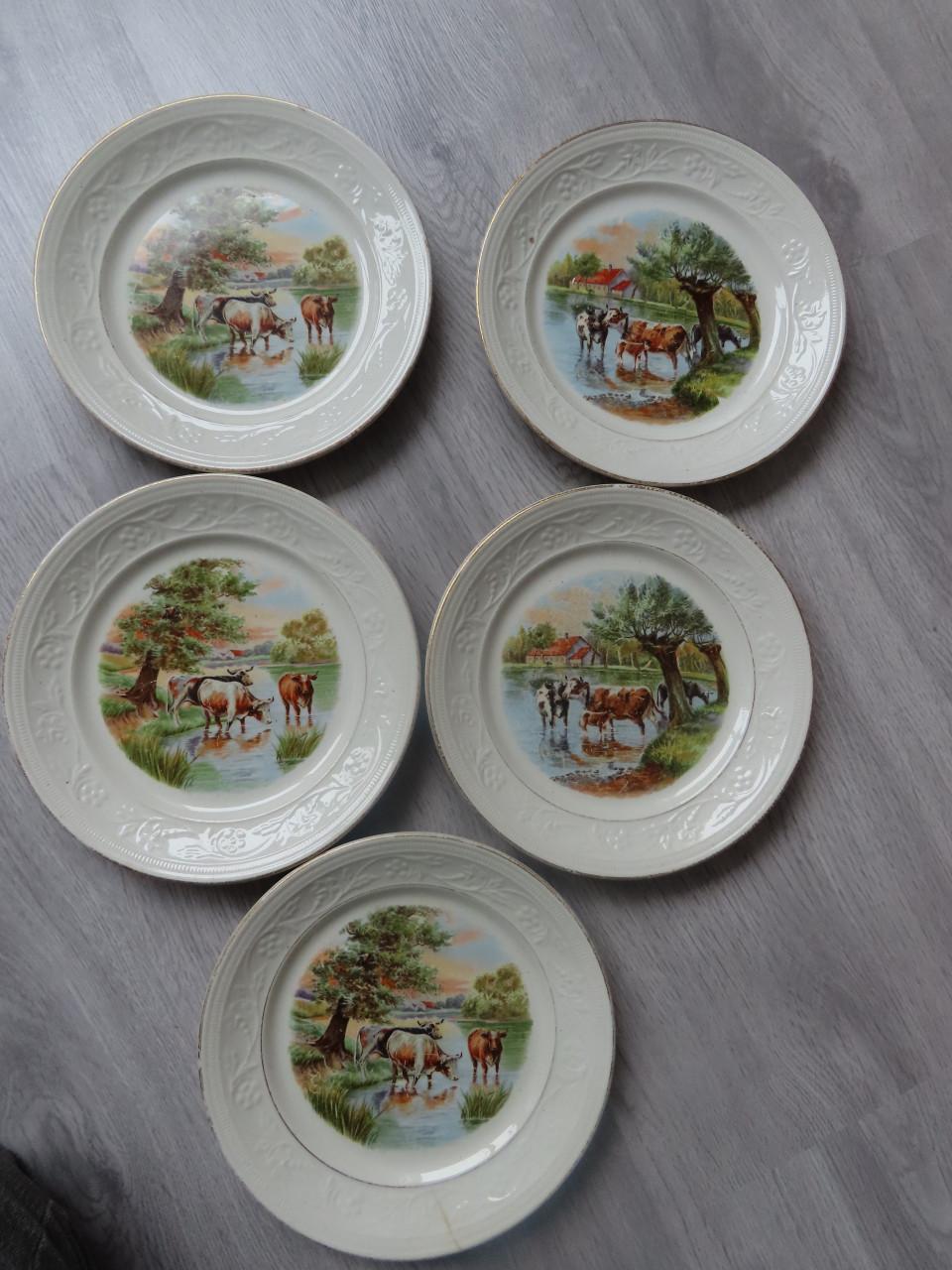 5 antieke borden