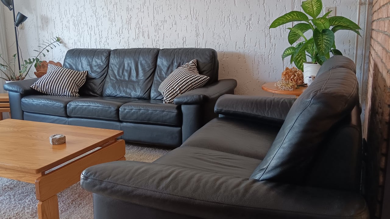 Mooi LEDEREN BANKSTEL (2+3 zits)