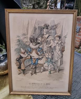 Oud Lijstje met afbeelding met oa de Gelaarsde kat.