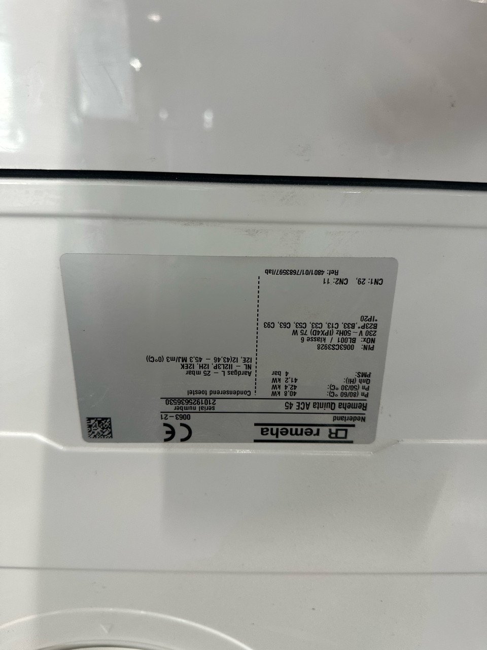 Remeha quinta ace45 cv ketel