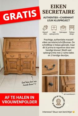 Eiken kast / cabinet / secretaire