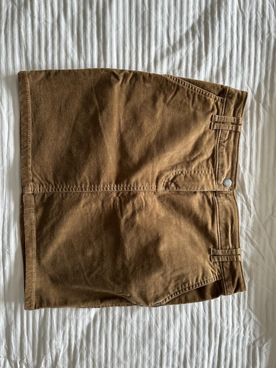 Korte rok, beige, smalle ribcord, ongedragen