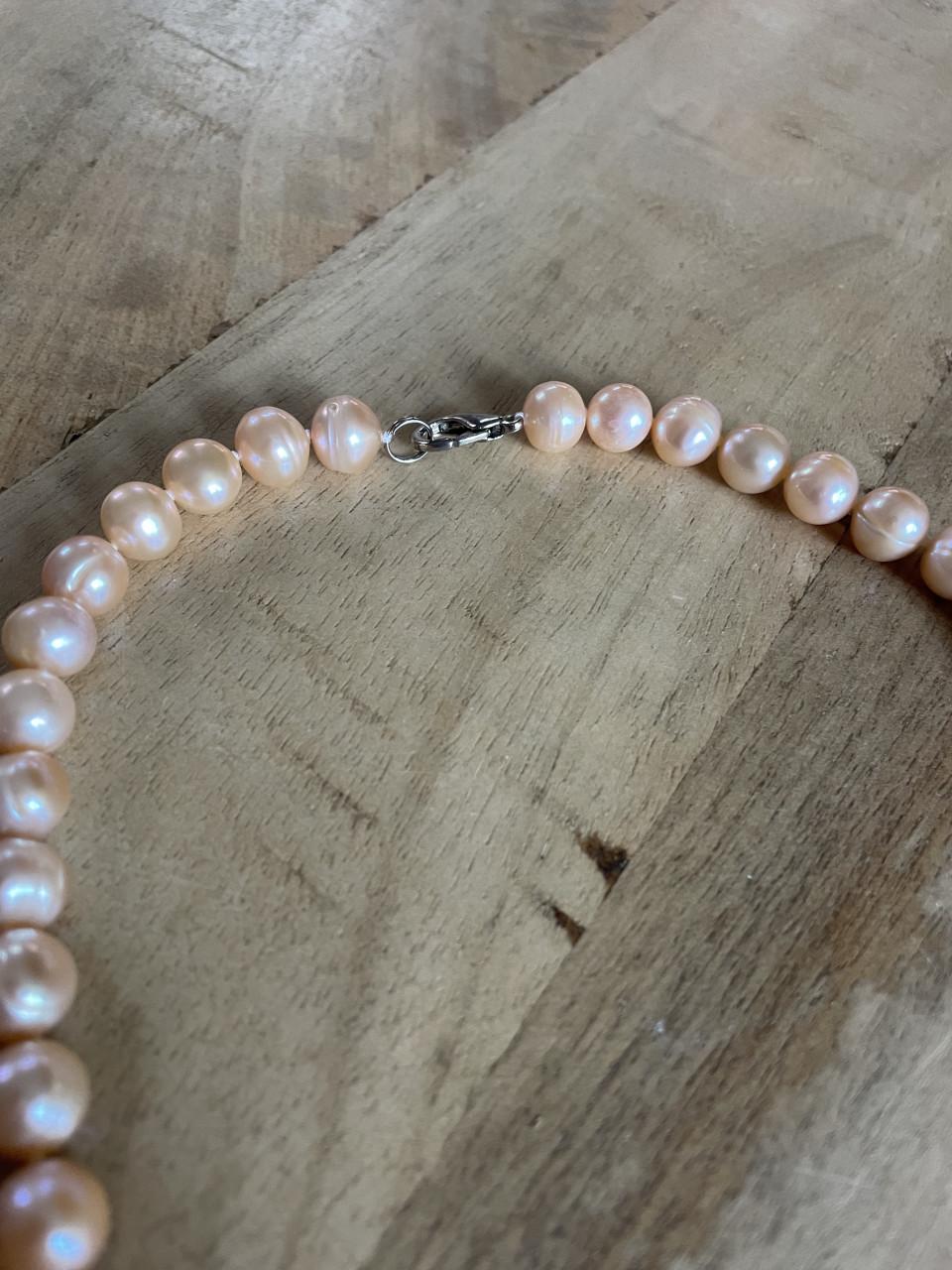 Vintage roze parelketting parels