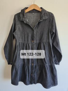 Zwart wijd spijkerstof jurkje van Zeeman Mt 122-128