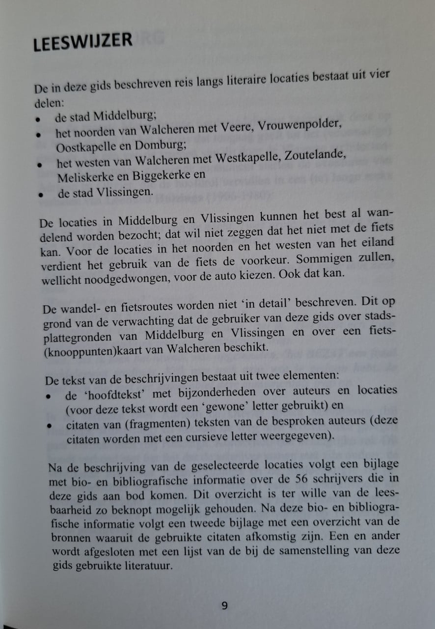 Langs literaire locaties op Walcheren, een wandel- en fietsgids,60 locaties