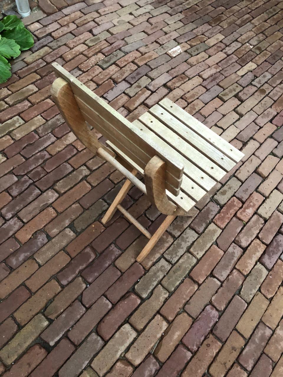 Vintage houten bistro stoeltje - Inklapbaar!