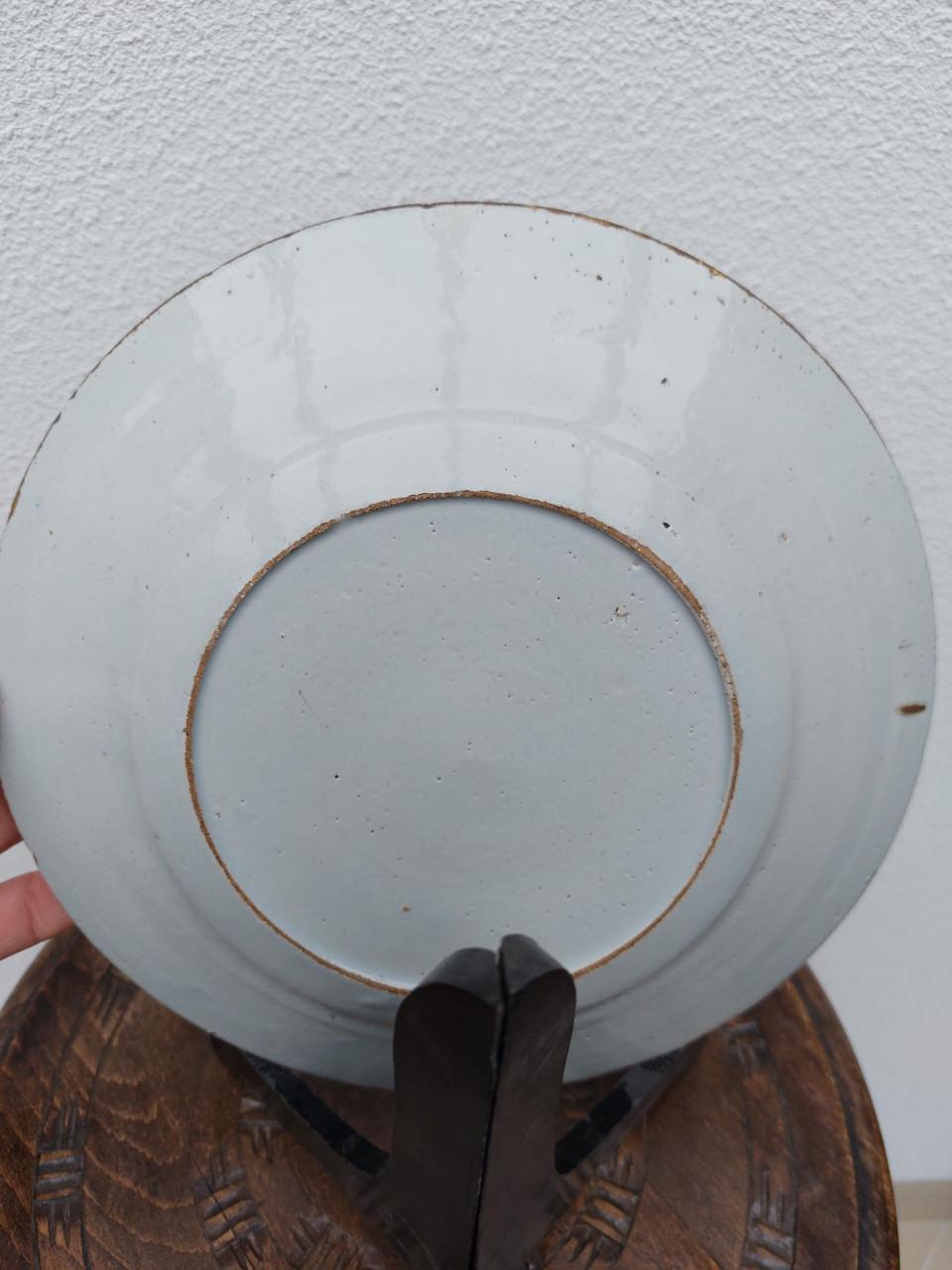 Mooi antiek bord blauwwit 18e eeuw