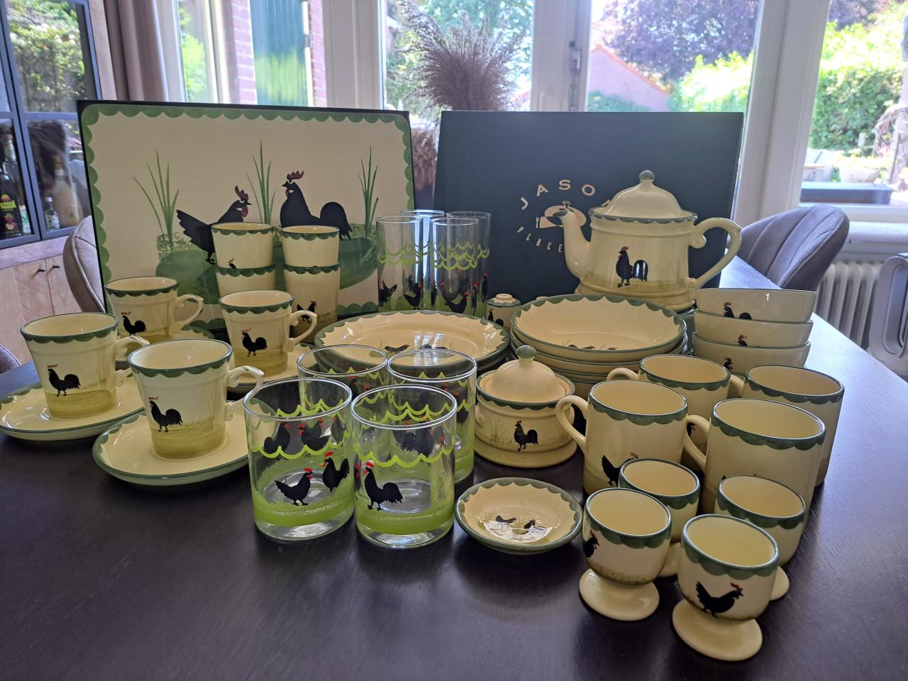 Kip en haan servies