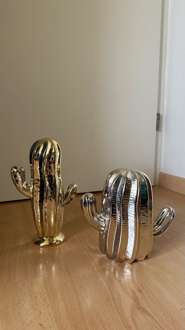 Decoratie Cactus Goud 2stuks