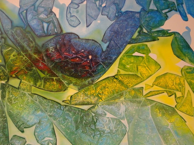 " Leaf " Prachtig Acrylschilderij