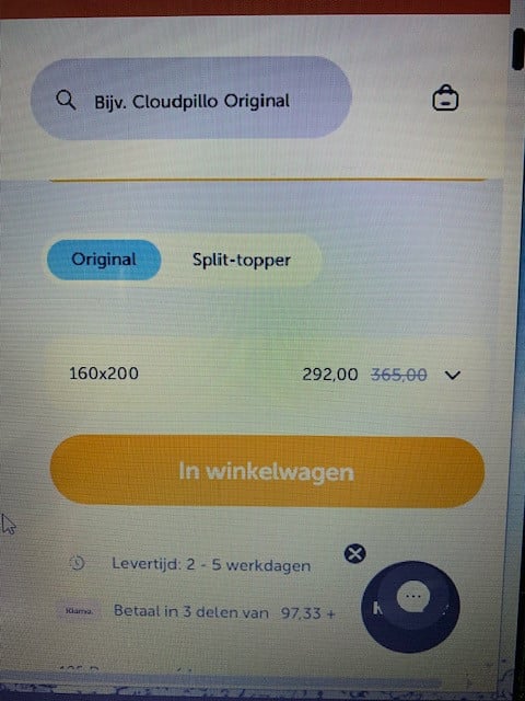 Topper Cloudillo 2 persoons