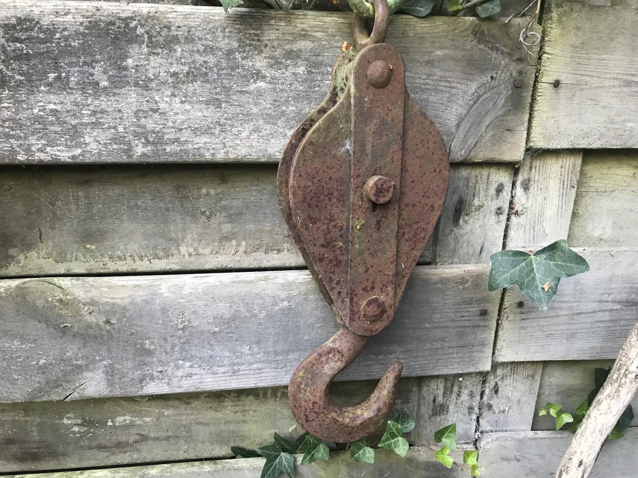 Katrollen vintage ijzer,groot model