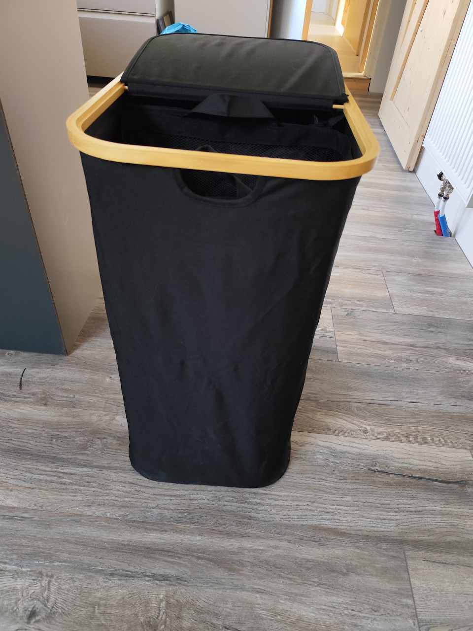 Wasmand 2 vakken zwart