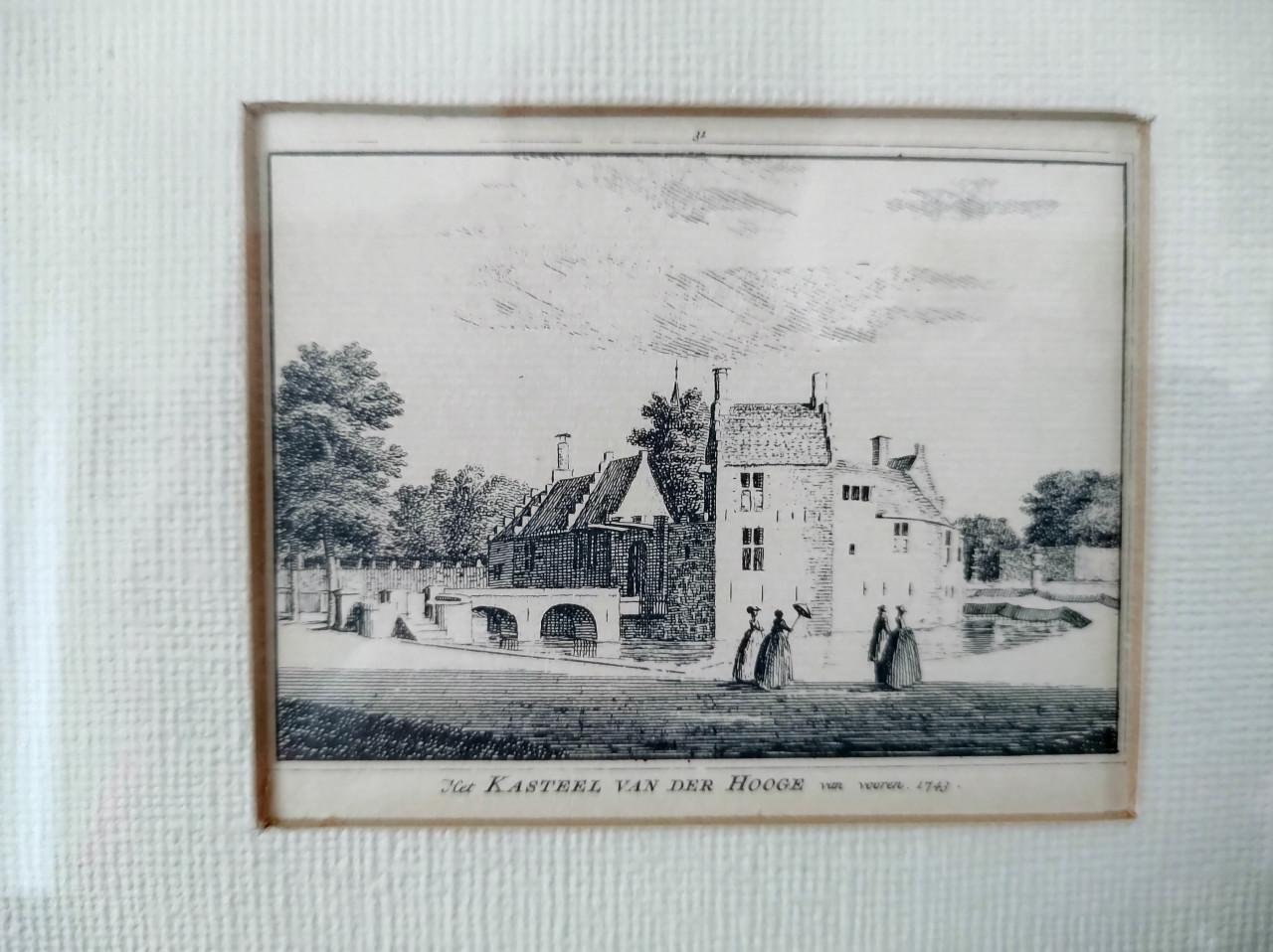 Vier oude pentekeningen van oude Zeeuwse verdwenen kastelen. 1743