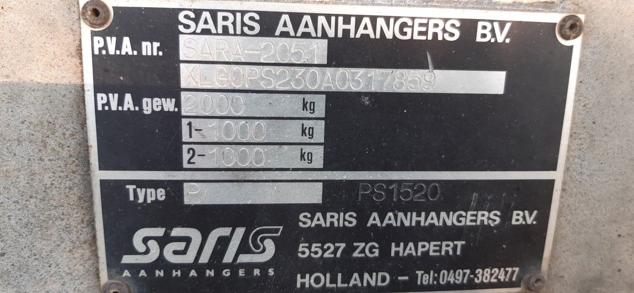 Saris plateau aanhanger