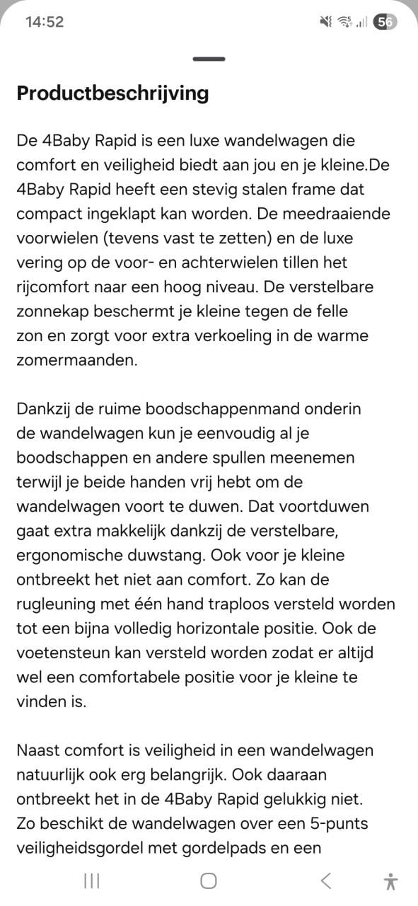 Buggy 4baby inclusief beenzak en regenhoes