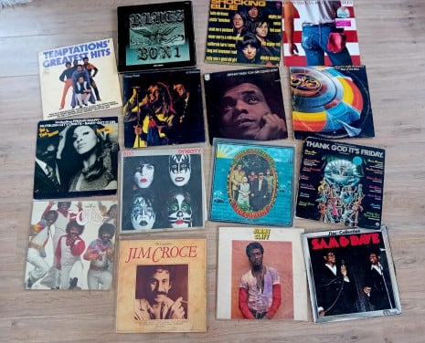 15 LP's  dubbel Lp's. KISS, BRUCE, SHOCKING BLEU,  JIM CROCE