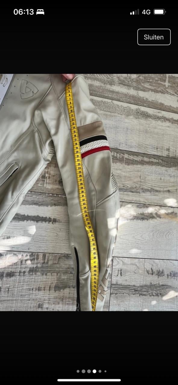 Retro crème leren motorjack motorjas Rev'it! mt M/ 50