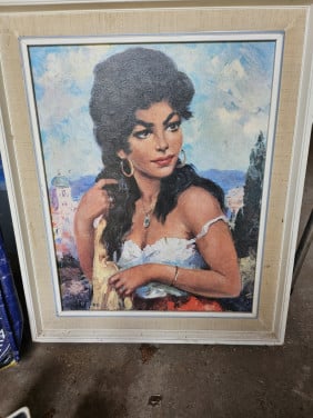 Schilderij zigeunerin vintage retro