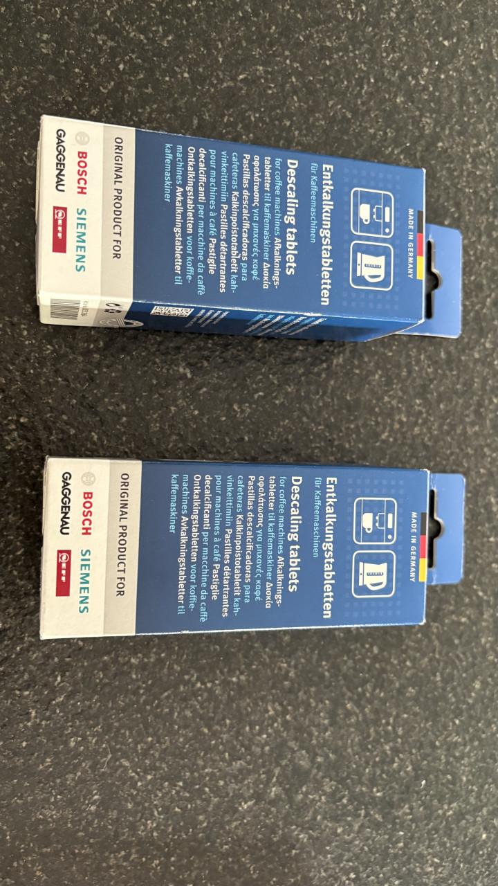 Siemens ontkalktabletten en reinigingstabletten