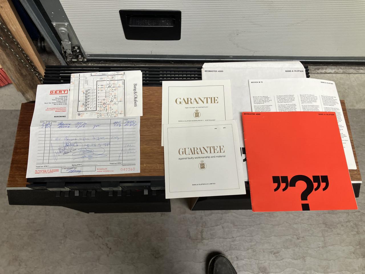 B&O Bang en Olufsen Beomaster 4000 en Beovox M70 met doos en papieren