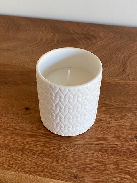 Zusss | Keramieken geurkaars kaars hartjes S | Wit