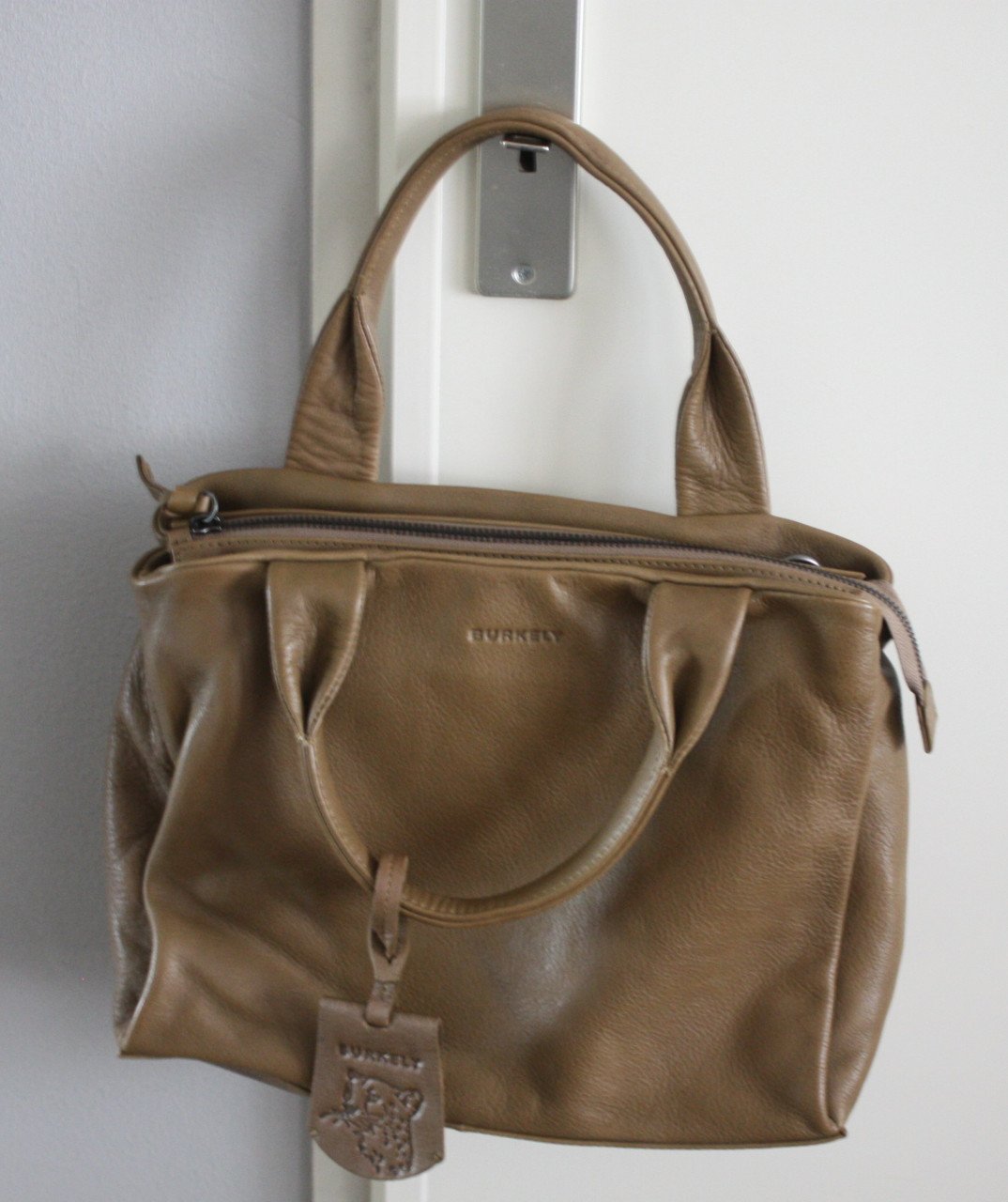 Nieuwe leren tas bruin-beige