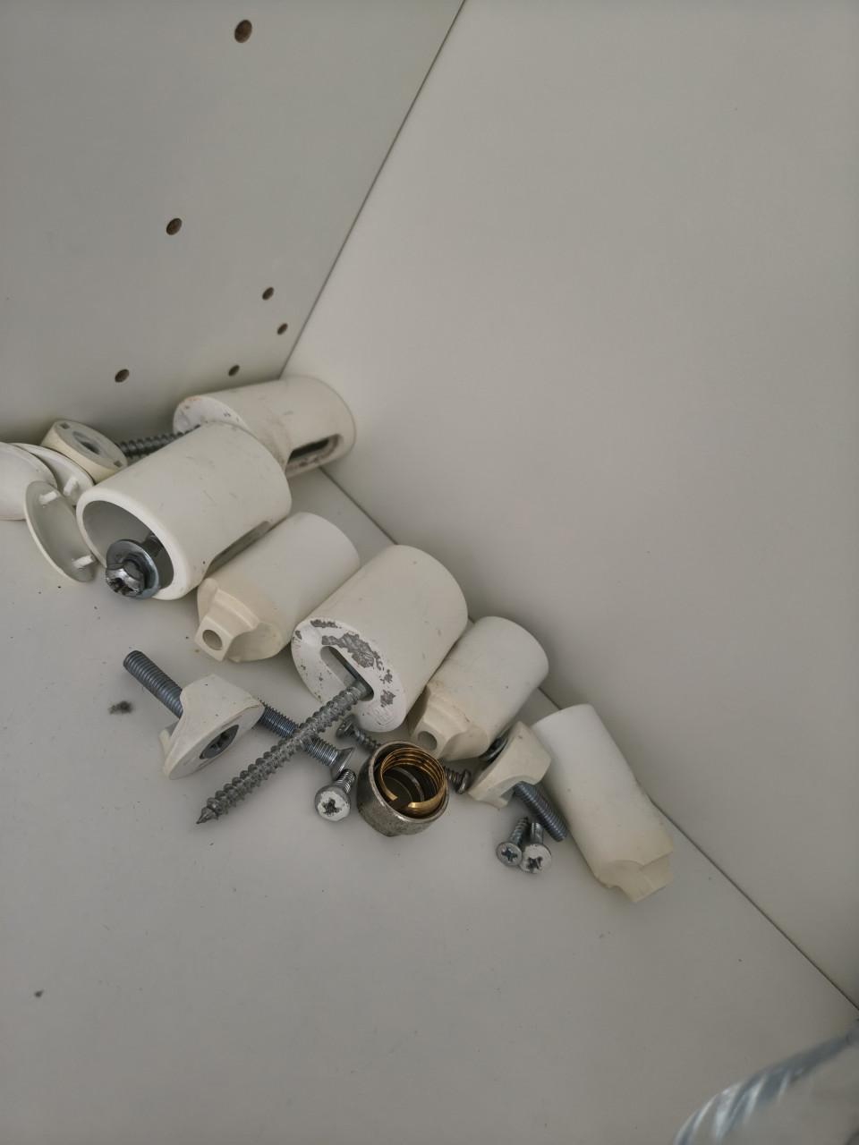 Handdoekradiator 201 cm x 45 cm crème wit