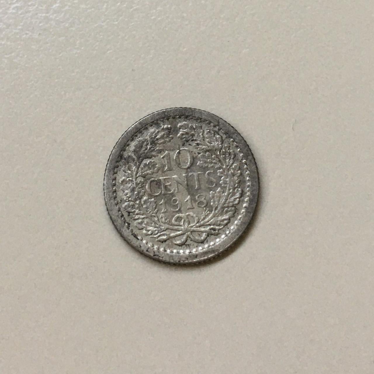 3 zilveren dubbeltjes Wilhelmina (10 cent 1903, 1914, 1918)