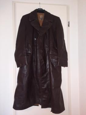 Vintage lange lederen motorjas - Gelmok