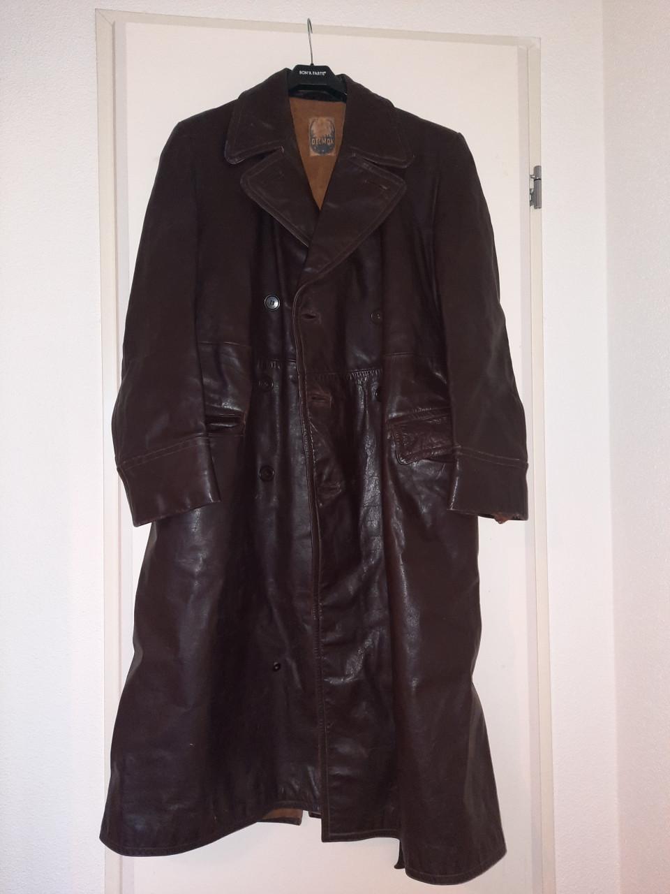 Vintage lange lederen motorjas - Gelmok