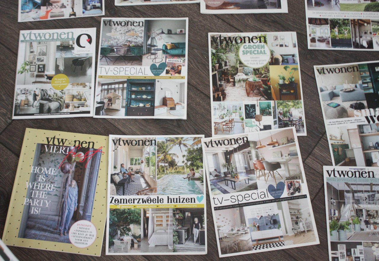 Set van 17 dunne tvwonen tijdschriften