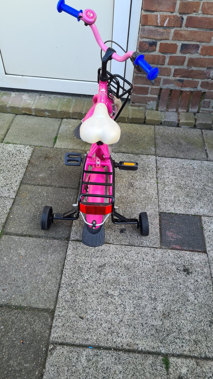 Mooi meisjes fitsje Lokie met help wieletjes 12 inch
