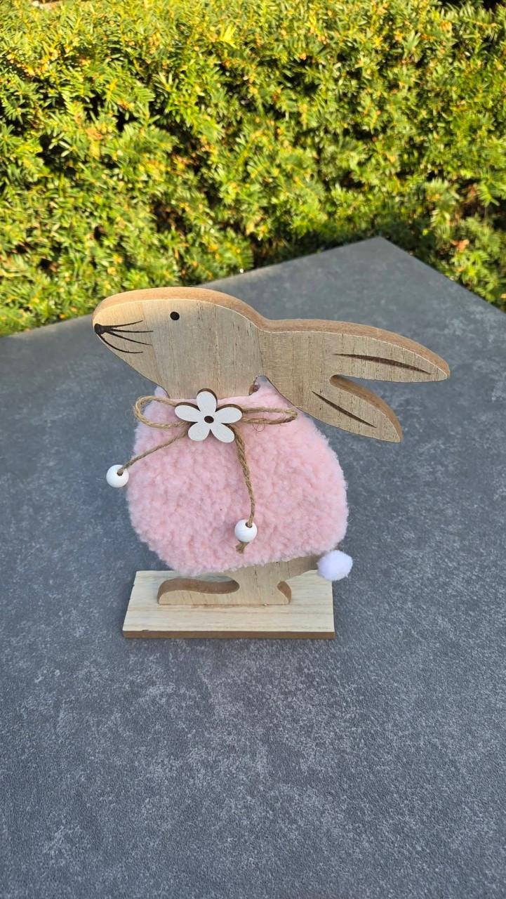 🐰 Schattige Haas en 🐔 Kip met een roze Teddy 'jasje'.