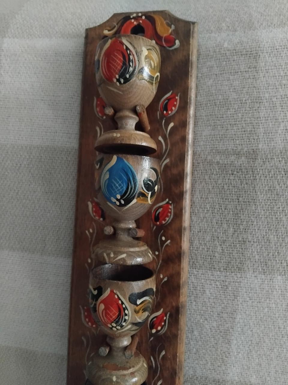Vintage 6x Eierdopjes met Wandrek