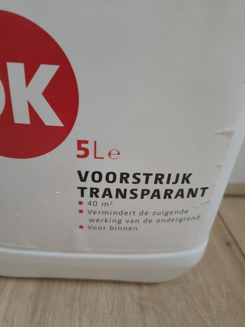 OK voorstrijk transparant. Voorstrijk verf voor binnen.