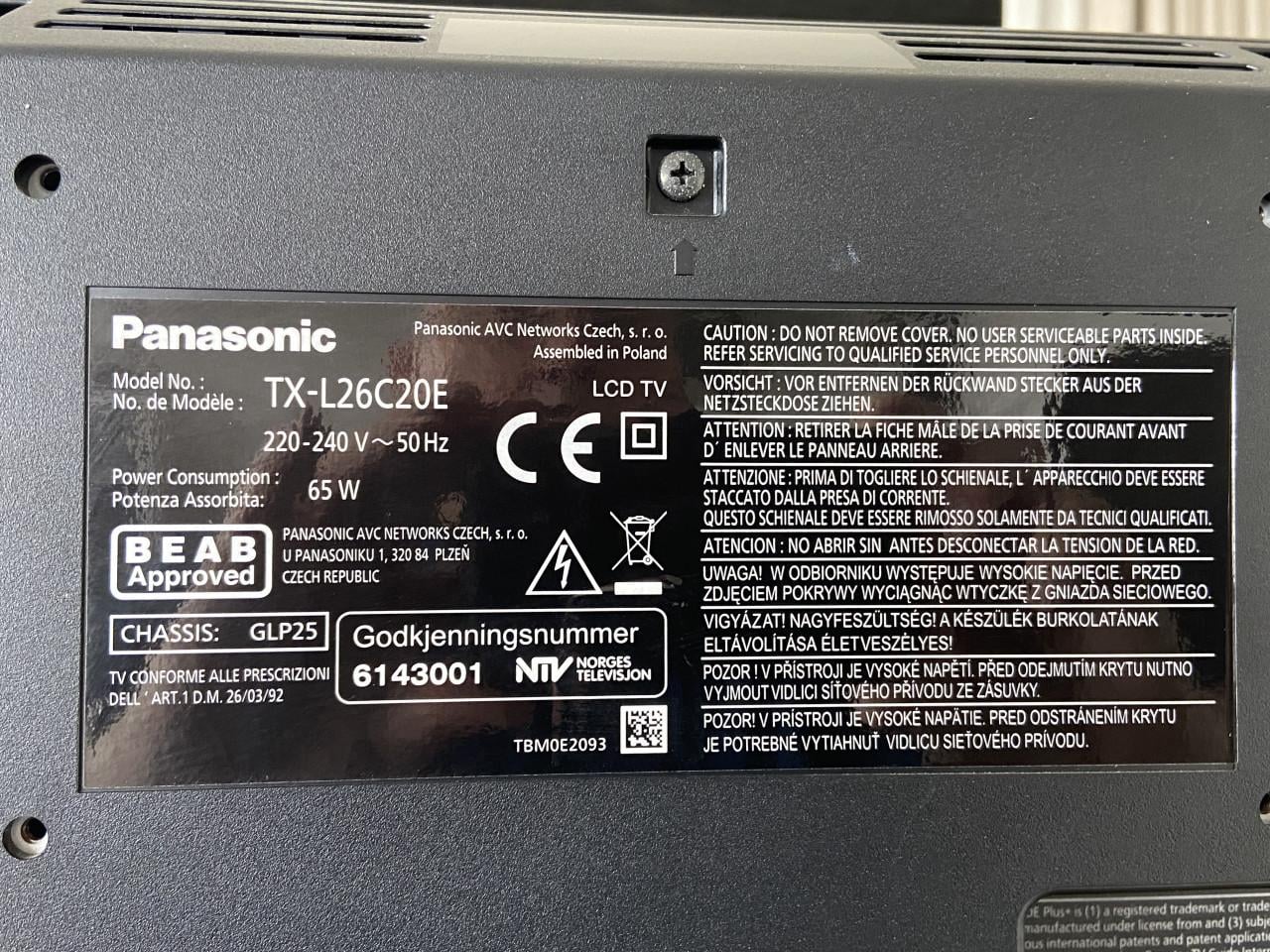 Panasonic TX-L26C20E