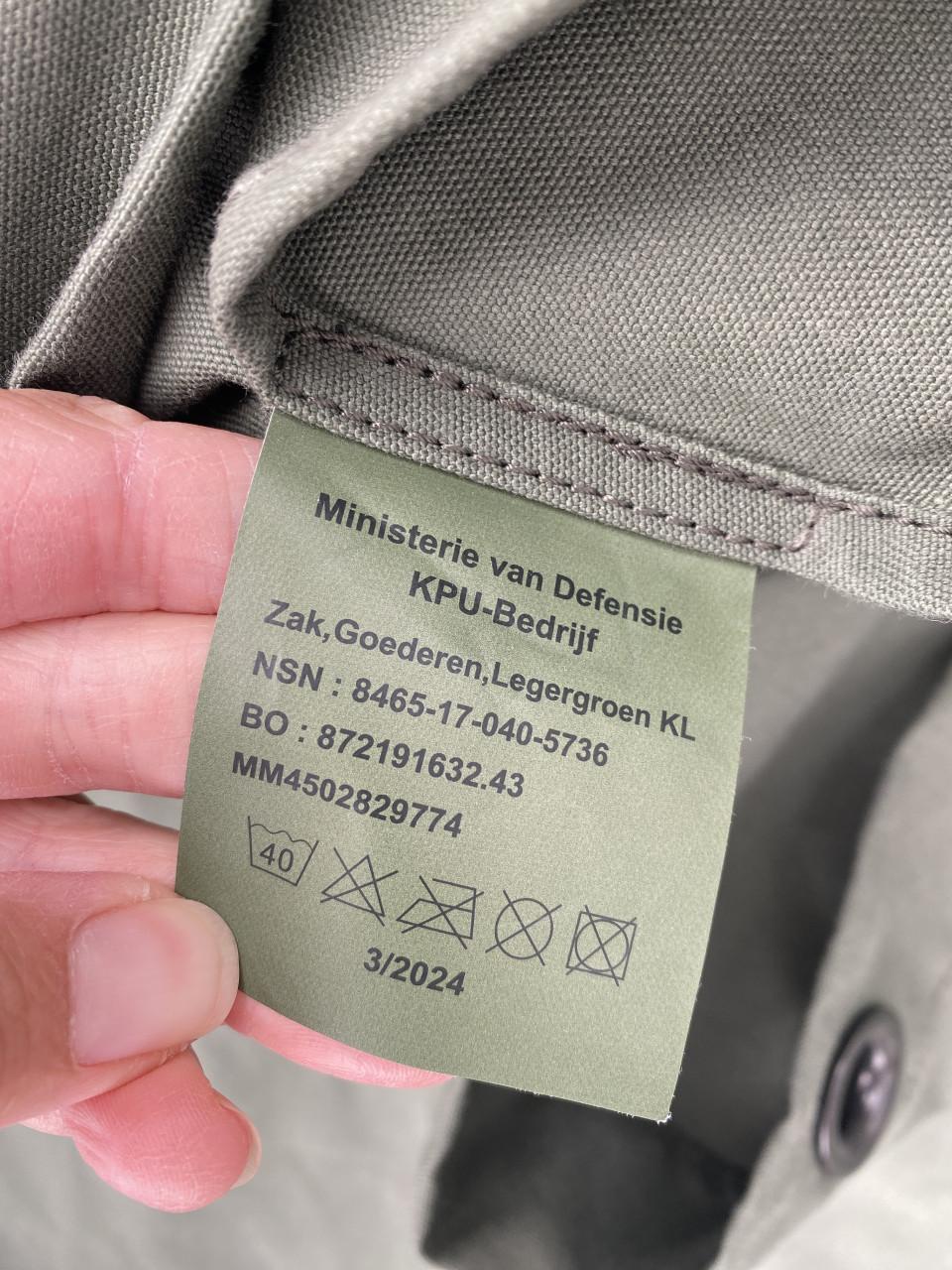 Plunjebaal plunjezak defensie KPU nieuwstaat backpack