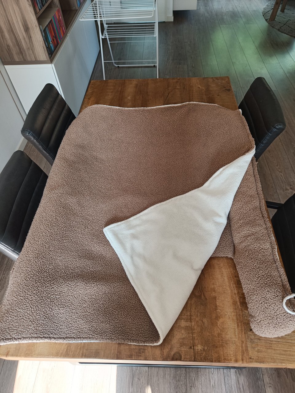 Tweelingnest cacao teddy bamboo ecru terry met XL deken