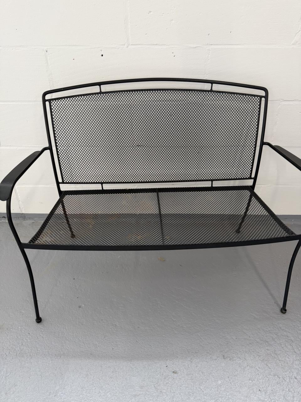 Antraciet/zwart  metalen tuinbank 2-zits – zeer nette staat