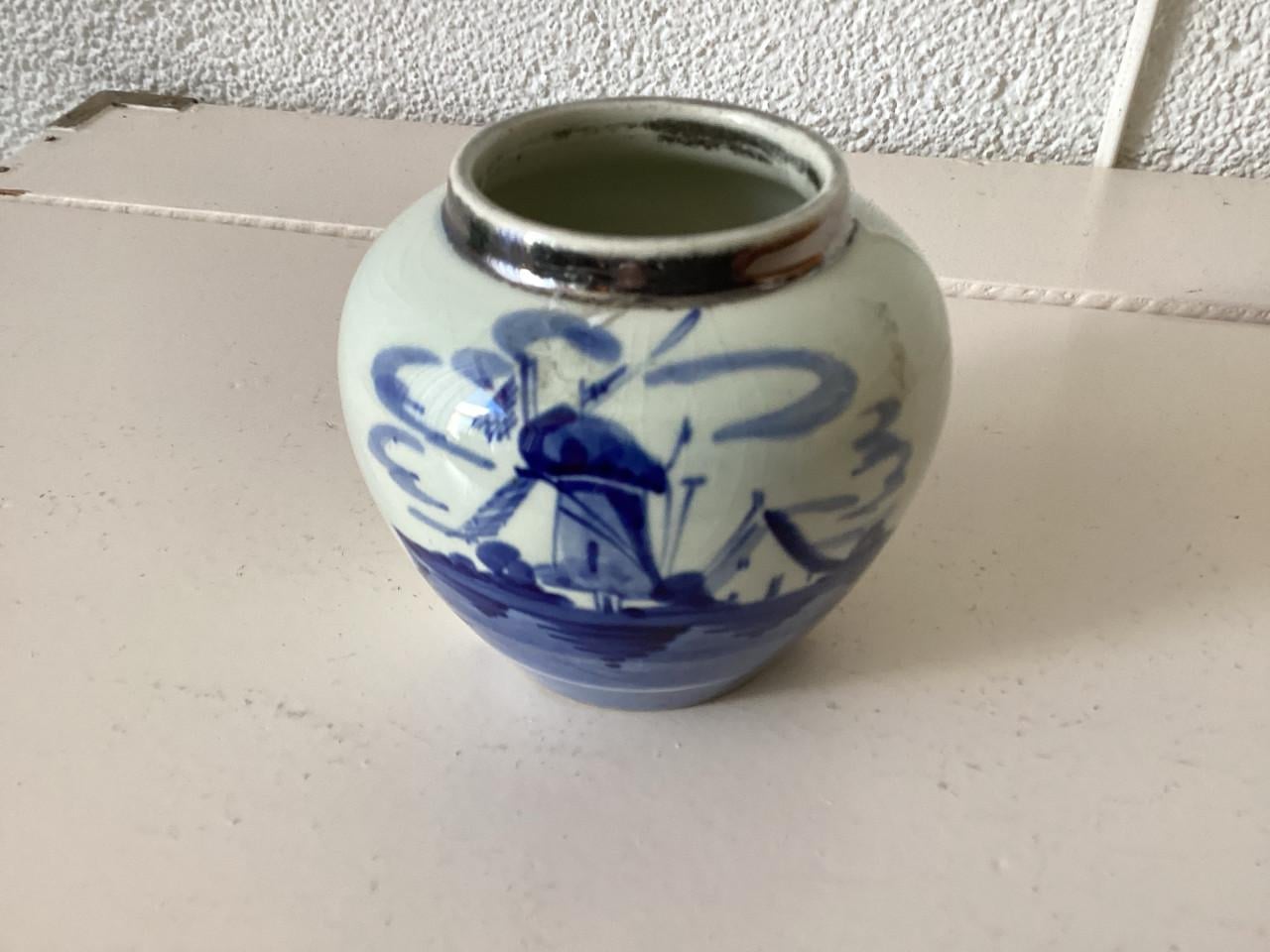 Delfsblauwe Lepelvaasjes. 6 x.