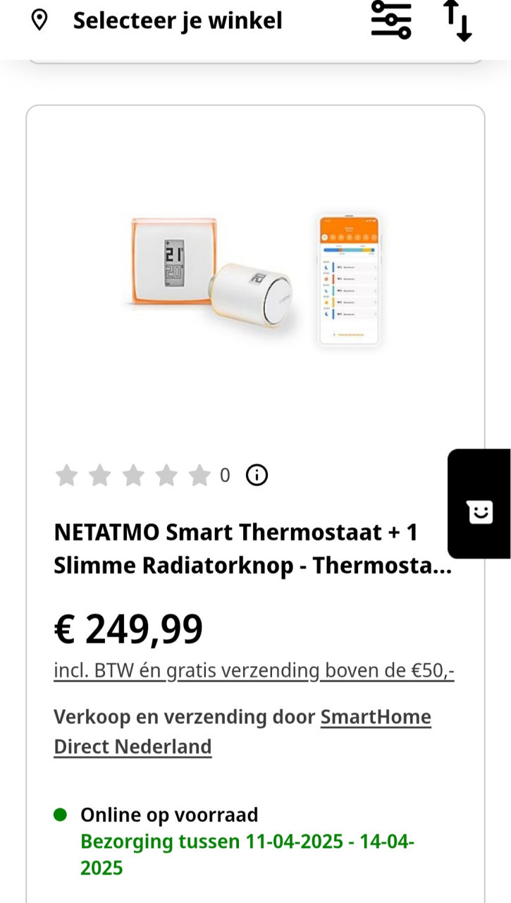 Netatmo Slimme Thermostaat inclusief 2 radiatorknoppen