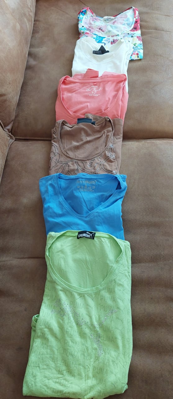 6 (Merk)damesshirts , mt l t/m xxl H&M , Puma enz